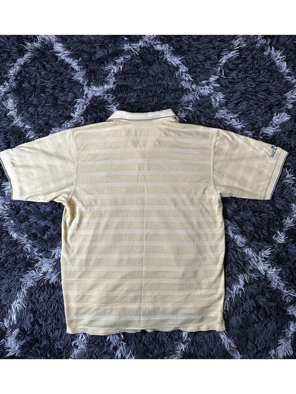 Vintage 90s Nike Golf Polo Shirt Mens Large Yellow Dakota Dunes Open Striped